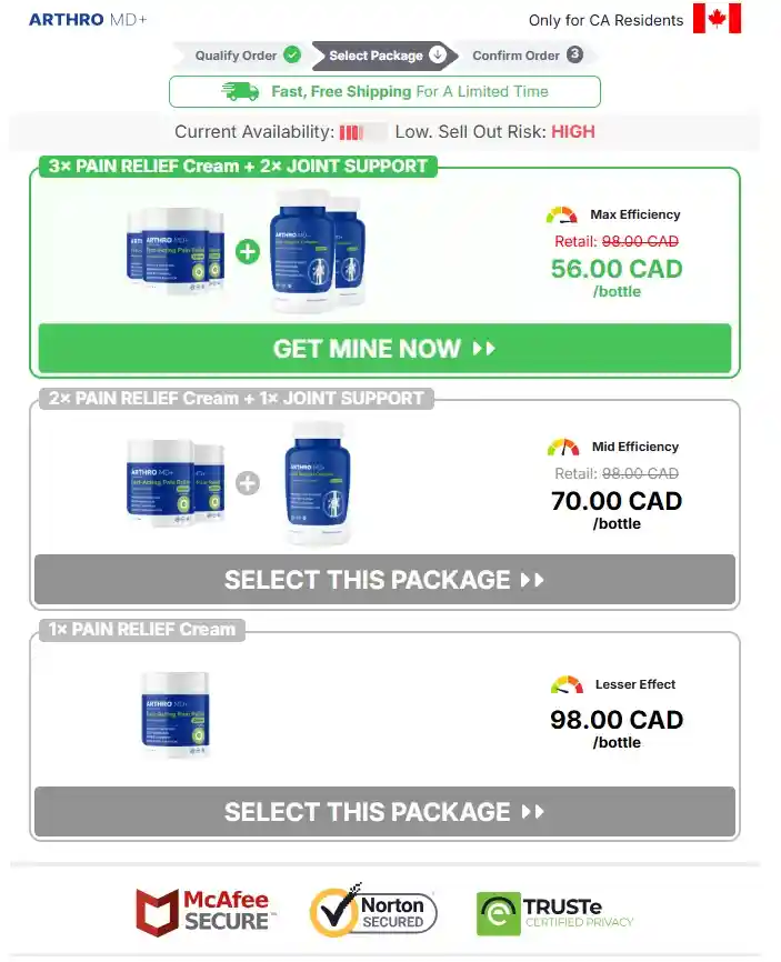 Arthro MD+ Order Page